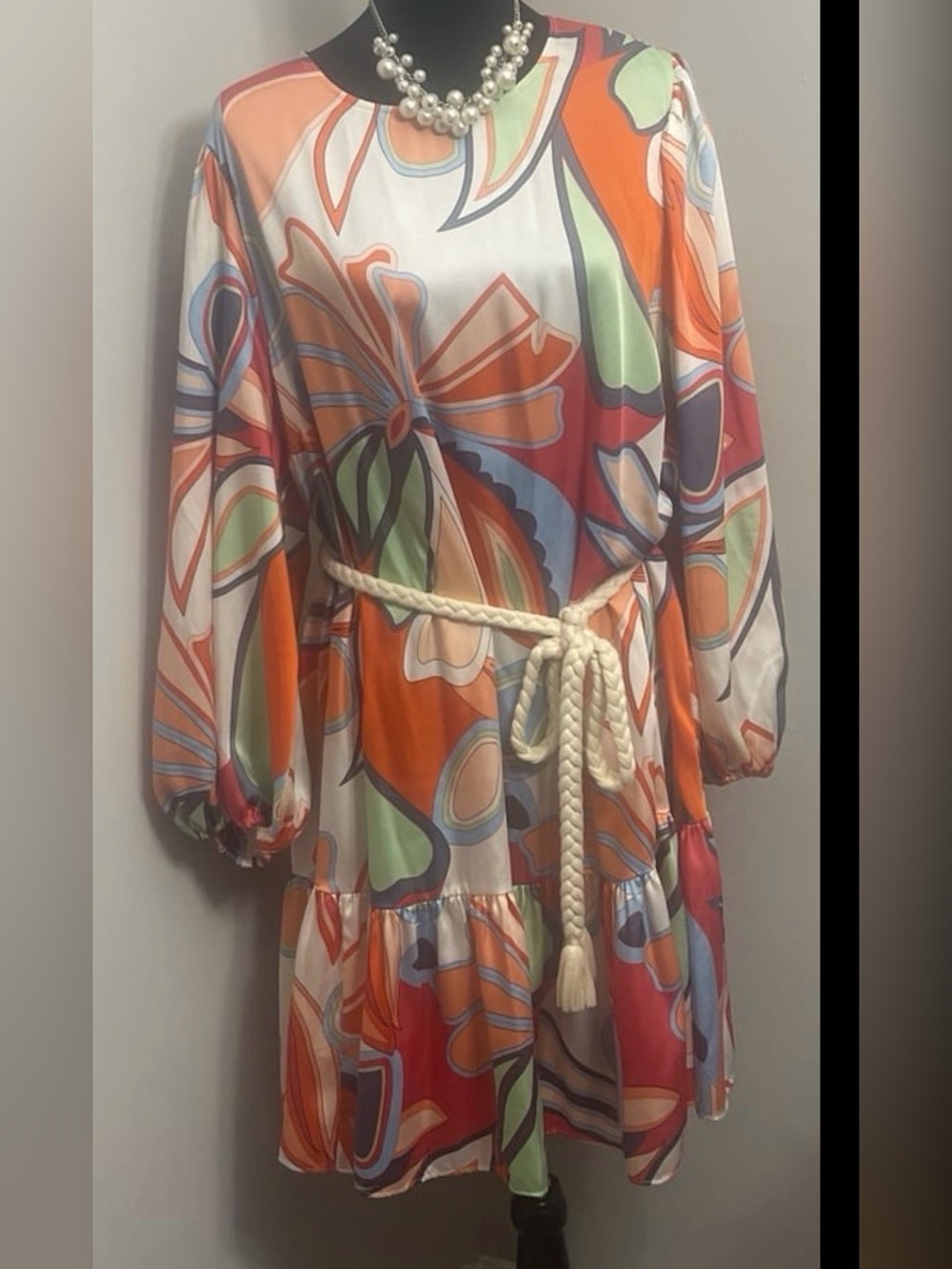 Alexis Multicolor Floral Print Long Sleeve Dress